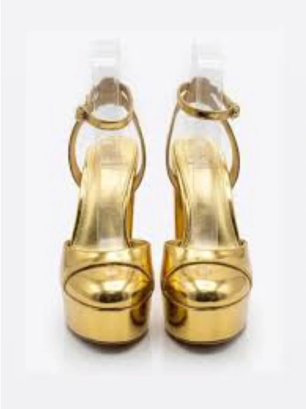 Antonio Melani and the Nat Note Pia Gold Mirror Metallic Platform Heel Pumps